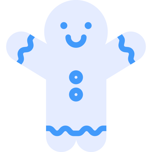 Gingerbread man Generic Blue icon