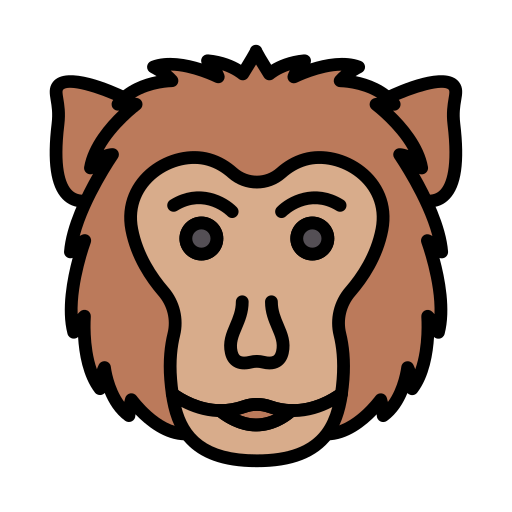 Chimpanzee Vector Stall Lineal Color icon
