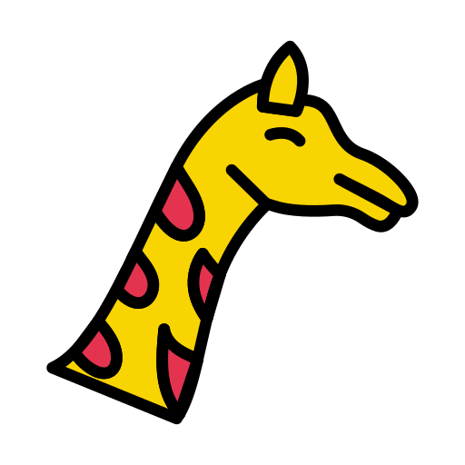 jirafa Vector Stall Lineal Color icono