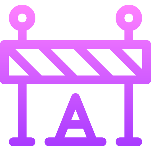 교통 장벽 Basic Gradient Lineal color icon