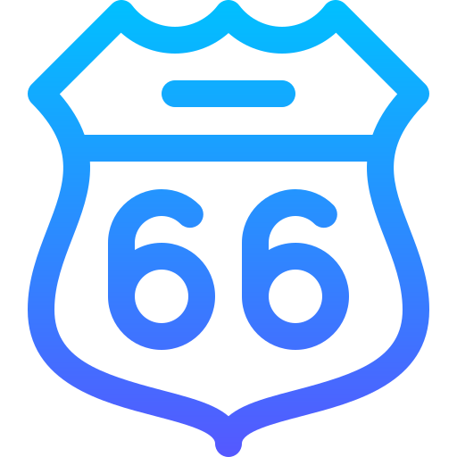 国道66号線 Basic Gradient Lineal color icon