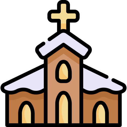 Église Kawaii Lineal color Icône