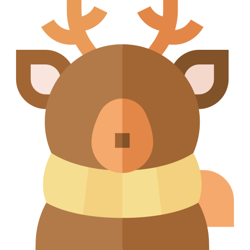 Reindeer Basic Straight Flat icon