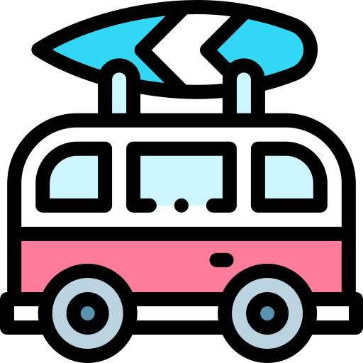 Серф-фургон Detailed Rounded Lineal color иконка