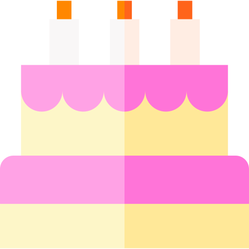 pastel de cumpleaños Basic Straight Flat icono