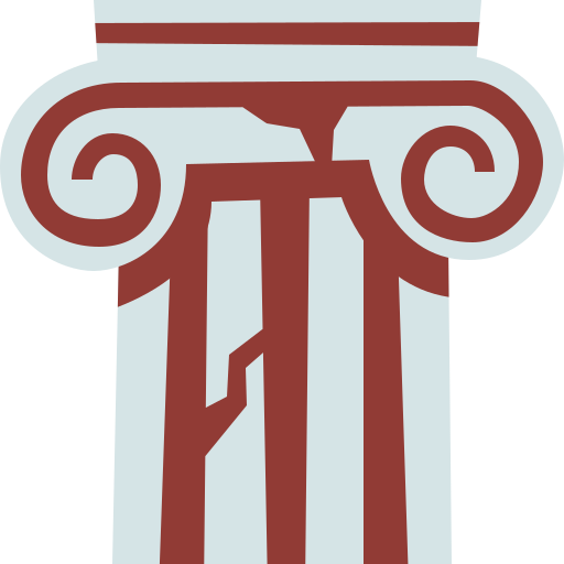 colonna greca Cartoon Flat icona