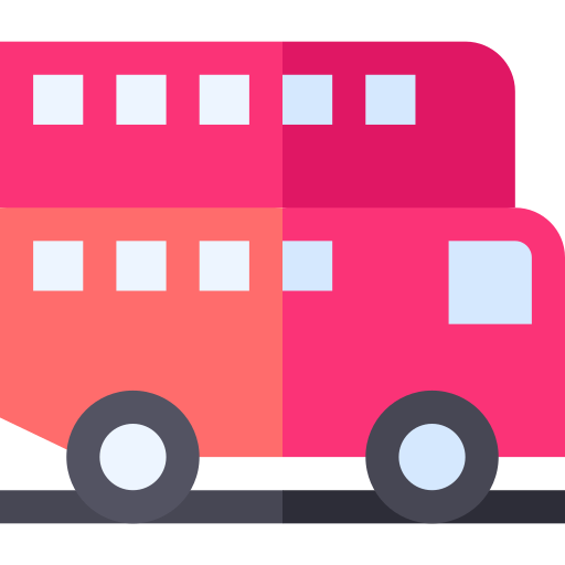 Double decker bus Basic Straight Flat icon
