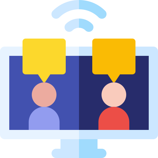 Video conference Basic Rounded Flat icon