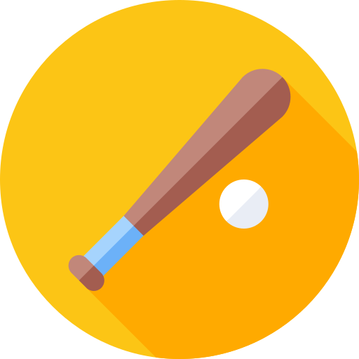bate de béisbol Flat Circular Flat icono