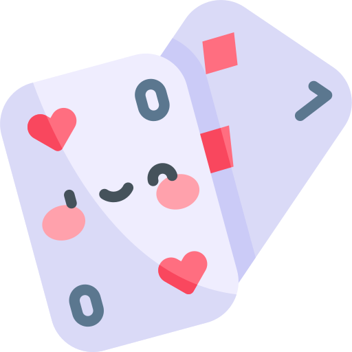 giocando a carte Kawaii Flat icona