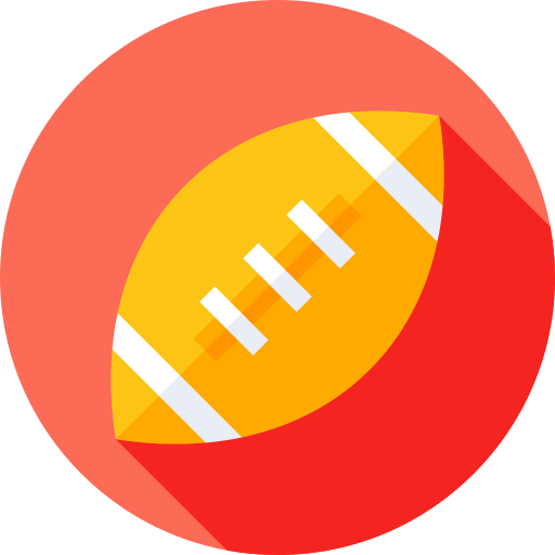 rugby ball Flat Circular Flat icon