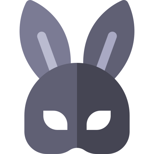 máscara de conejo Basic Rounded Flat icono
