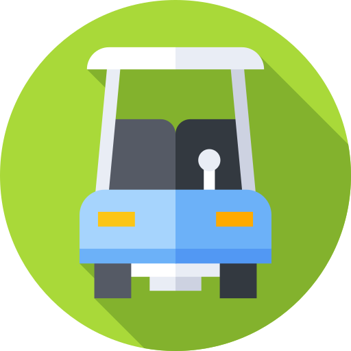 Golf cart Flat Circular Flat icon