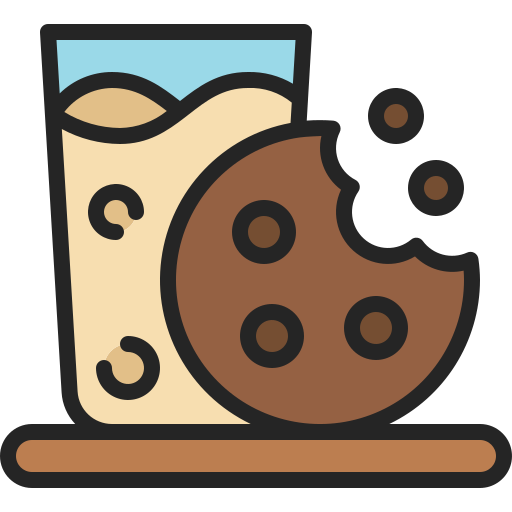 쿠키와 우유 Generic Outline Color icon
