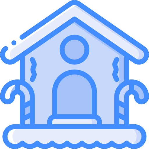 Gingerbread house Basic Miscellany Blue icon