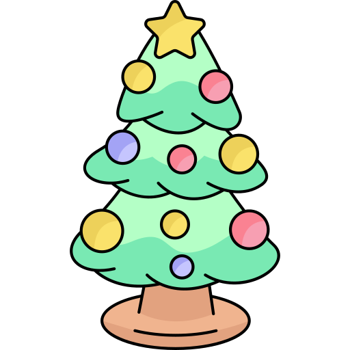 árbol de navidad Generic Thin Outline Color icono