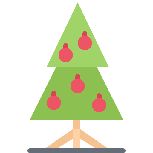 Рождественская елка Coloring Flat иконка