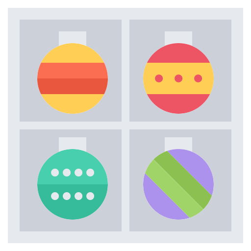 bolas de navidad Coloring Flat icono