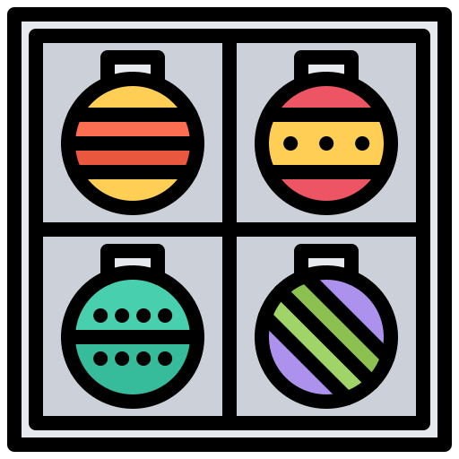 kerstballen Coloring Color icoon