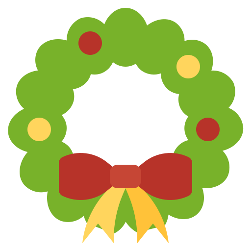 Christmas wreath Surang Flat icon