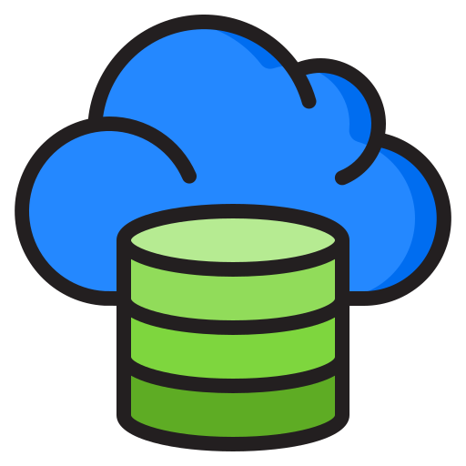 cloud-database srip Lineal Color icoon