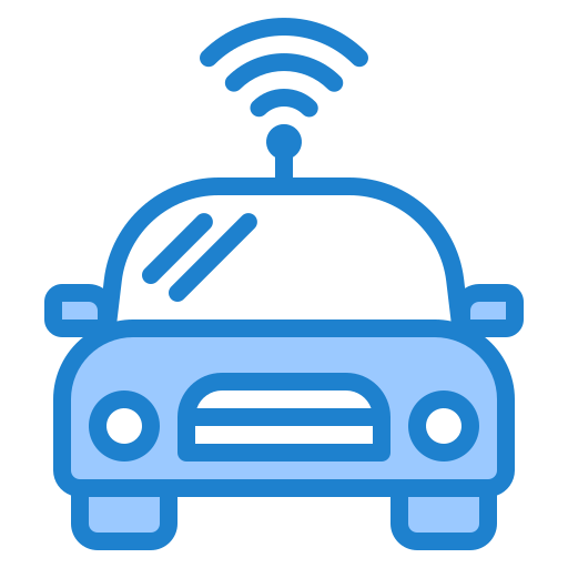 Autonomous car srip Blue icon