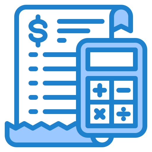 Accounting srip Blue icon