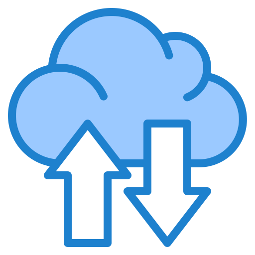 Cloud server srip Blue icon