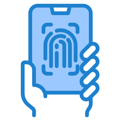 Finger scan srip Blue icon