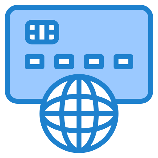 Credit card srip Blue icon