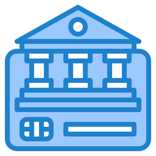 銀行カード srip Blue icon