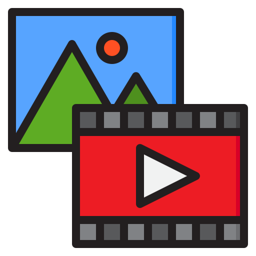 Multimedia srip Lineal Color icon