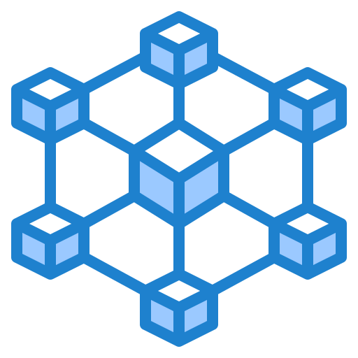 Blockchain srip Blue icon