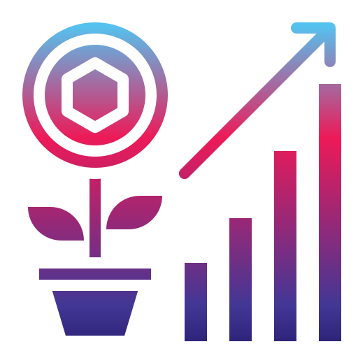 Growth graph Generic Flat Gradient icon