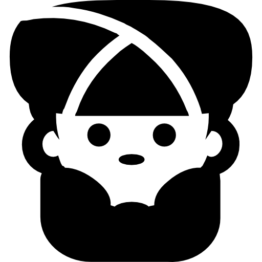 Man face with turban and beard  icon
