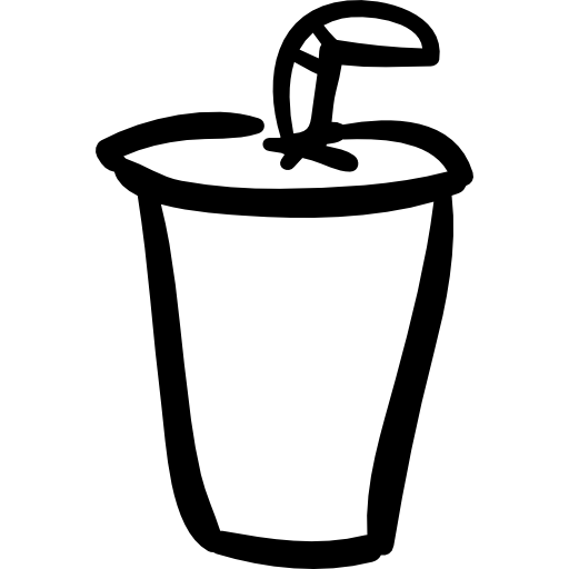 vaso de plástico con pajita  icono