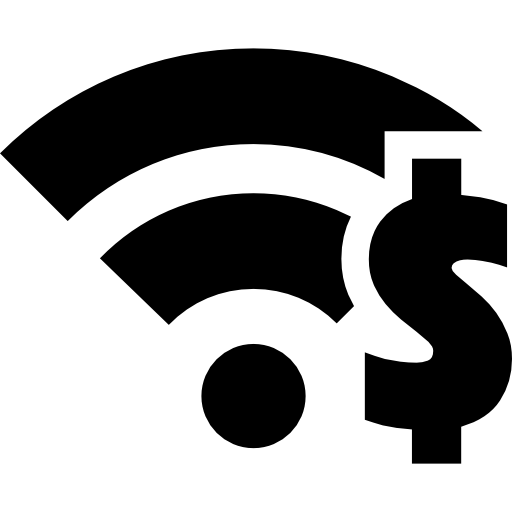 Wifi with dollar symbol  icon