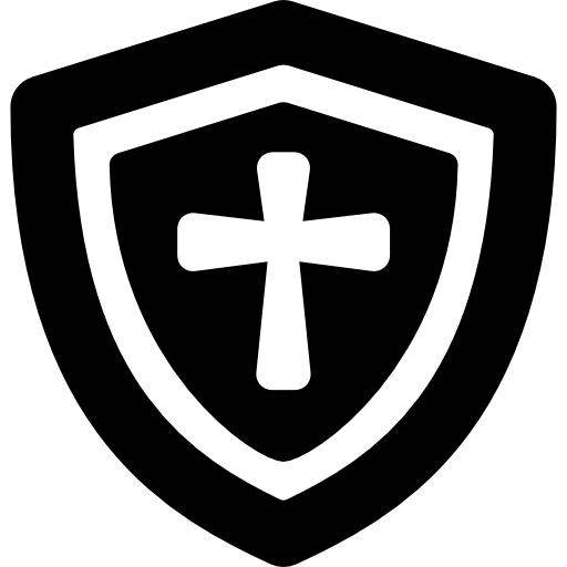 Shield with cross  icon