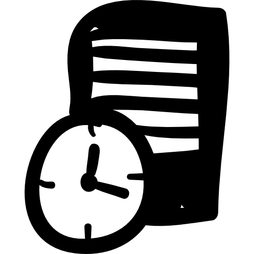 Text document and clock  icon