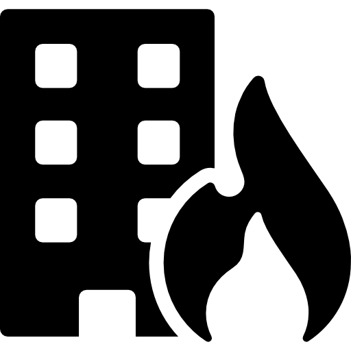 Риск пожара в здании  иконка