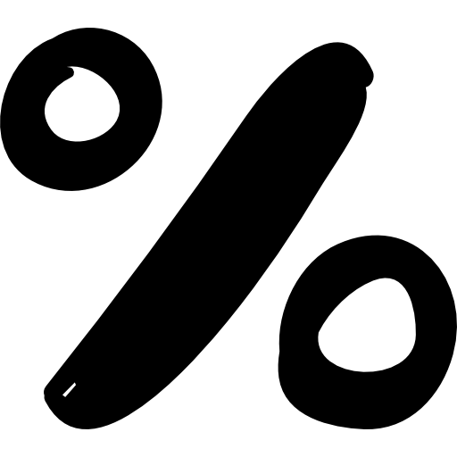 simbolo di percentuale  icona