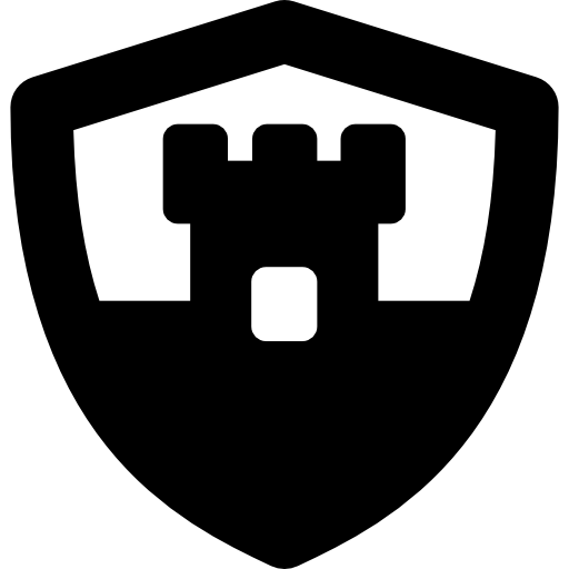 escudo con castillo en el interior  icono