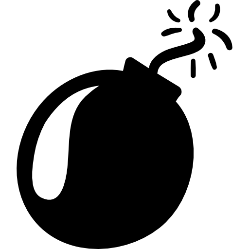 bomba con mecha encendida  icono