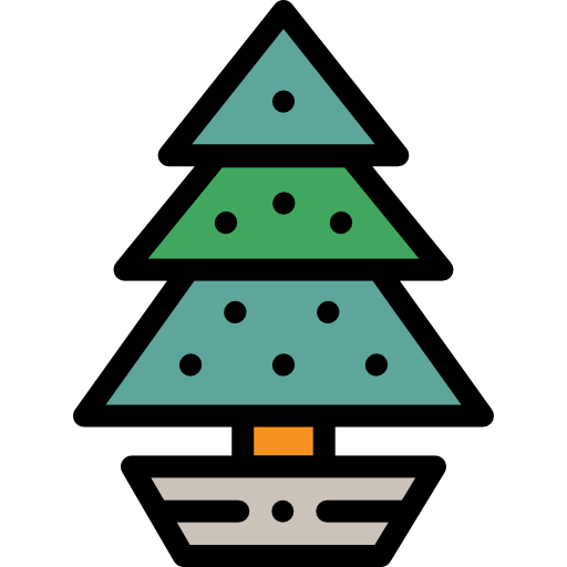 Christmas tree Detailed Rounded Lineal color icon