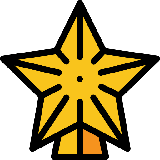 Star Detailed Rounded Lineal color icon