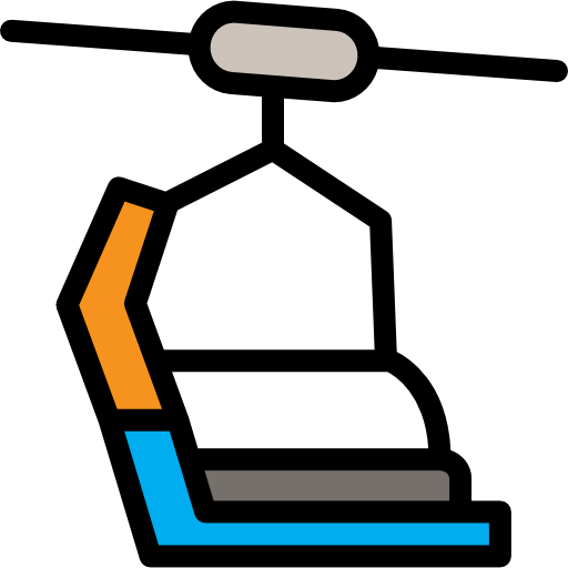 스키 리프트 Detailed Rounded Lineal color icon