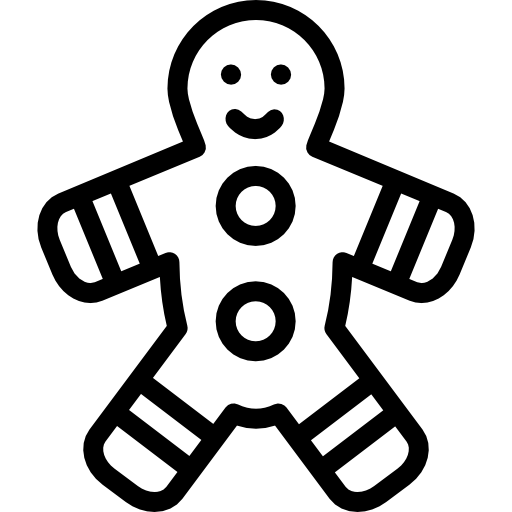 Пряничный человечек Detailed Rounded Lineal иконка