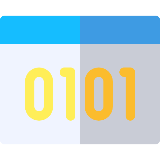 Бинарный код Basic Rounded Flat иконка