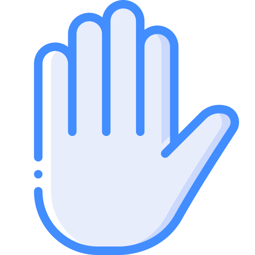 Hand Basic Miscellany Blue icon