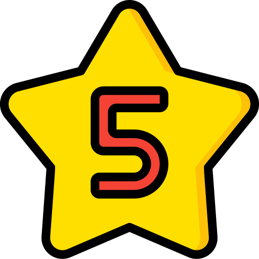 pięć gwiazdek Basic Miscellany Lineal Color ikona